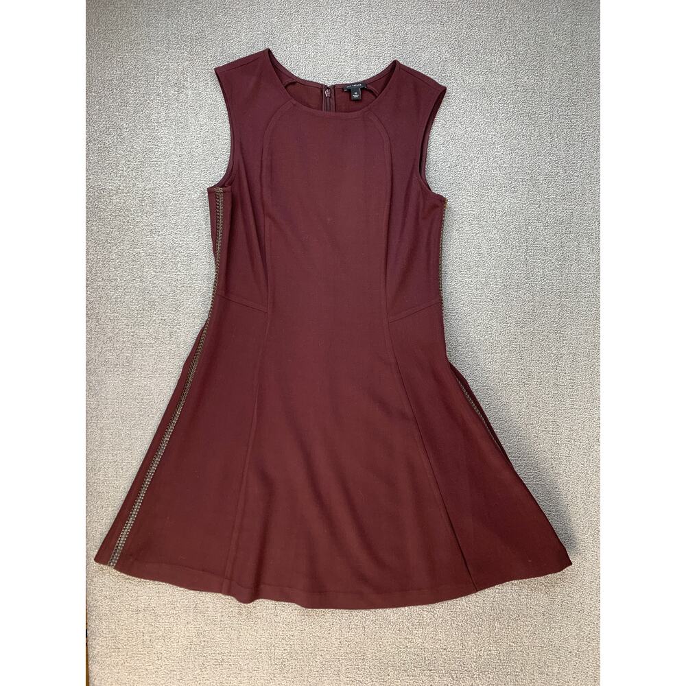 Ann Taylor Dress Career Sleeveless‎ Knee Length Classic Burgundy Size 10